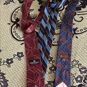 Pierre Balmain Burgundy and Blue Tie Set